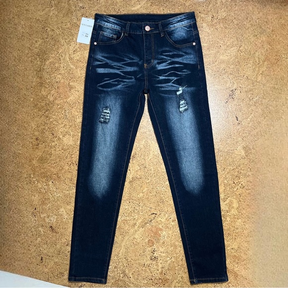 Junbaoss Men’s Distressed Slim Fit Stretch Jeans Sz 30 NWT. - Picture 9 of 14